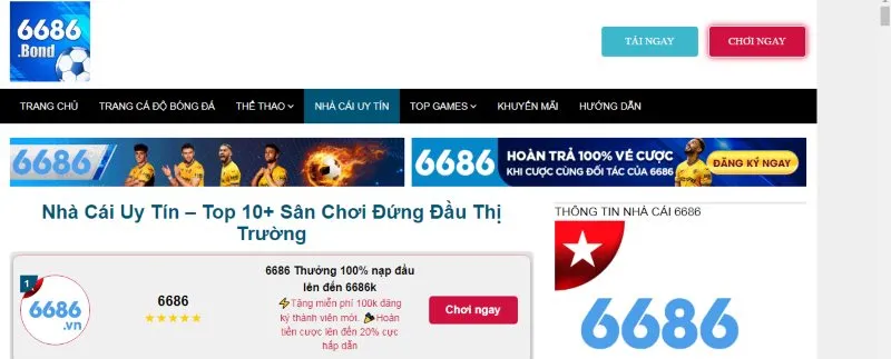 Nhà cái 6686 cung cấp hệ thống bảo mật an toàn cho cược thủ